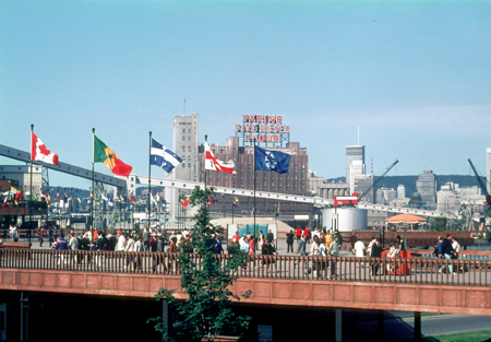 001 - Flags along walkway near train station